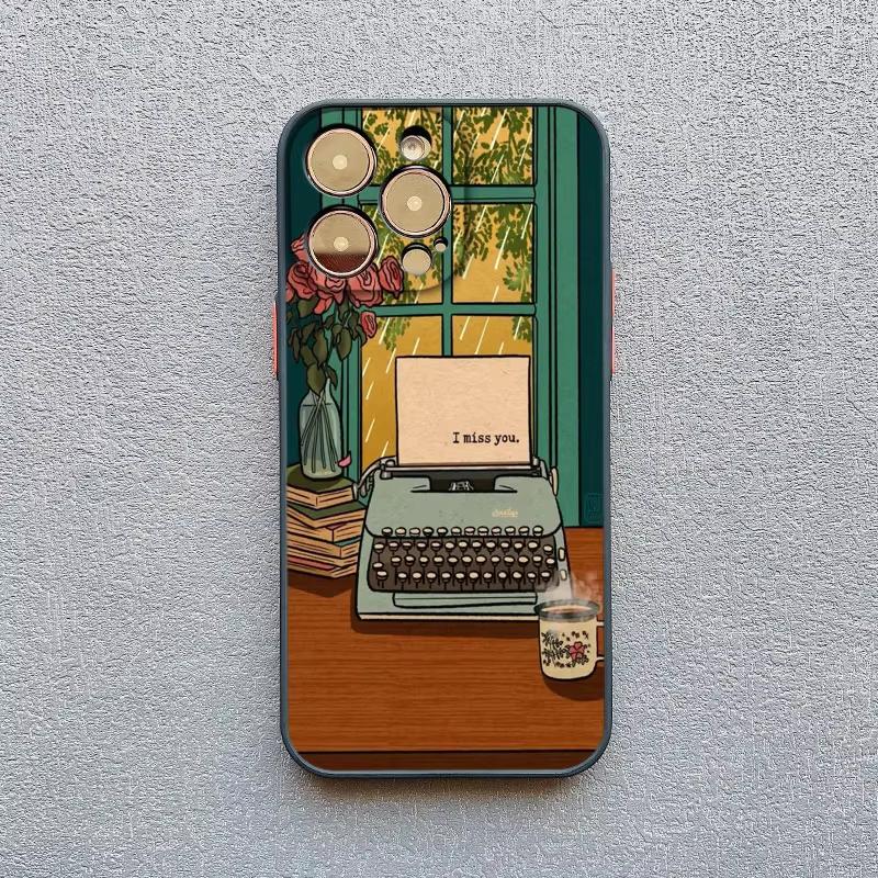 Retro Cartoon Cat Candlelight Illustration Phone Case For iPhone 17 Pro Max 16 15 Pro Plus 14 13 Mini 12 11 XR X 16E 17Air Cover