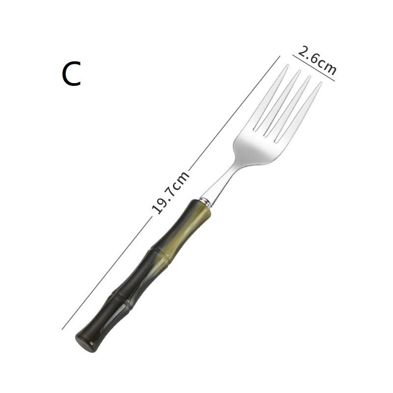 Refined Bamboo Handle Cutlery Set Stainless Steel Suitable for Home Kitchens and Gifts