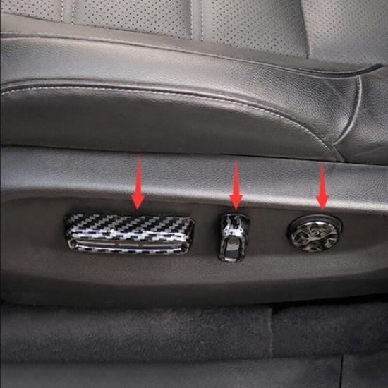 Carbon Fiber Car Seat Adjustment Button Cover Trim For Honda CR-V CRV 2023 2024