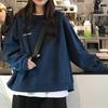 Alphabet Sweatshirt Women's Thin Loose Top Crew Neck Student Casual Pullover