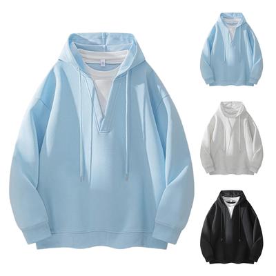 Herren Lockerer Einfarbiger Kapuzenpullover Überzieher Übergröße Modisch Lässig Sportlich Hoodie Jacke