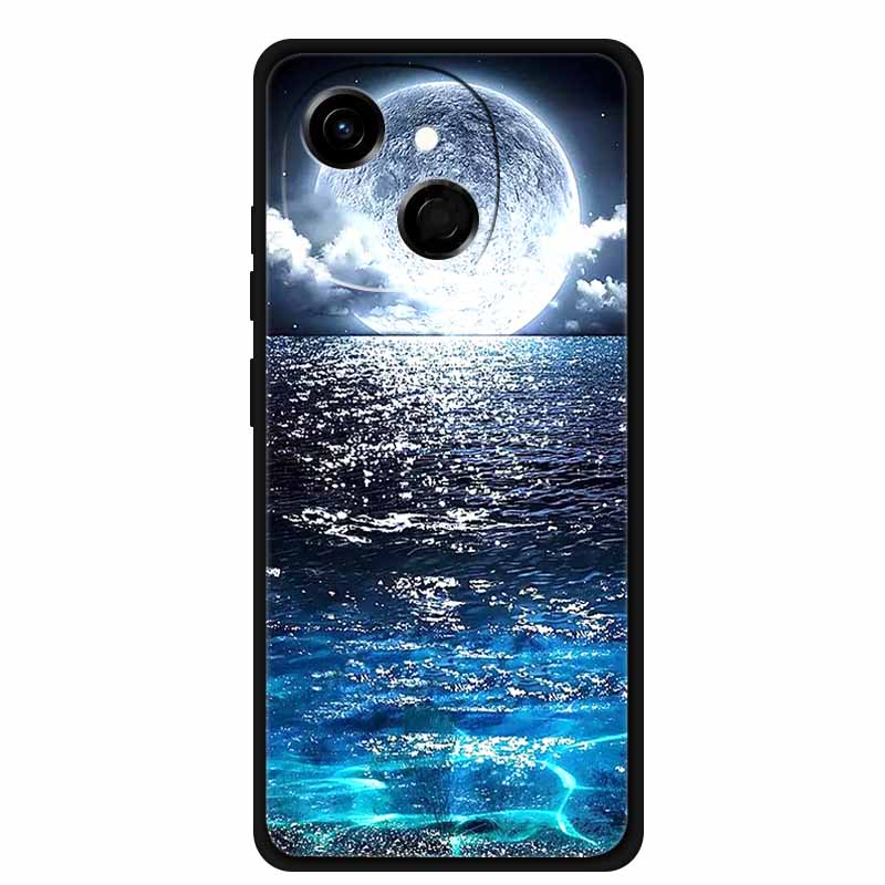 For Tecno Spark 40C Case Soft Black TPU Silicone Back Shockproof Cover for Tecno Spark40C 40 C Case Pop 10 Pro Butterfly Funda