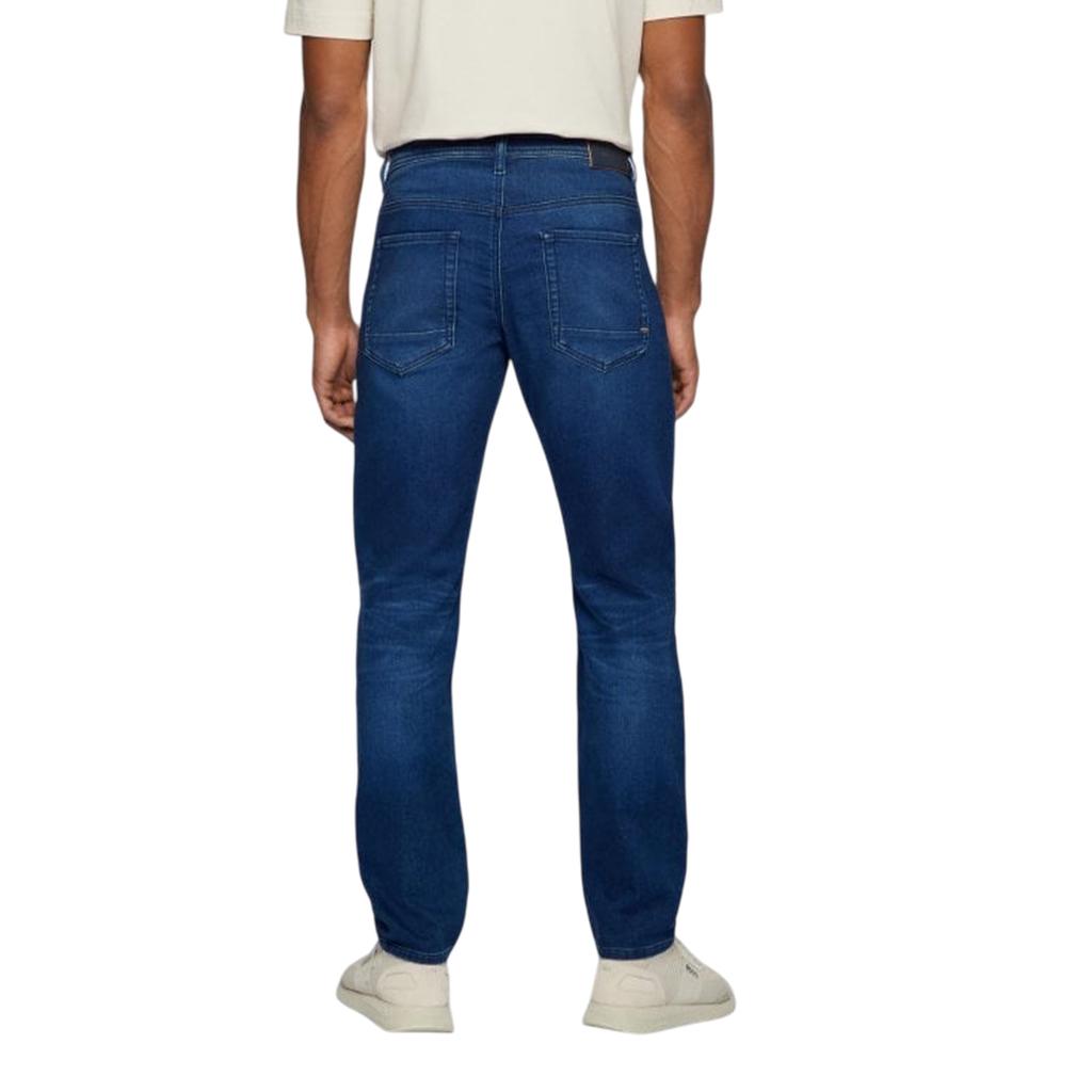 Boss Mens Leather Patch Tapered Jeans
