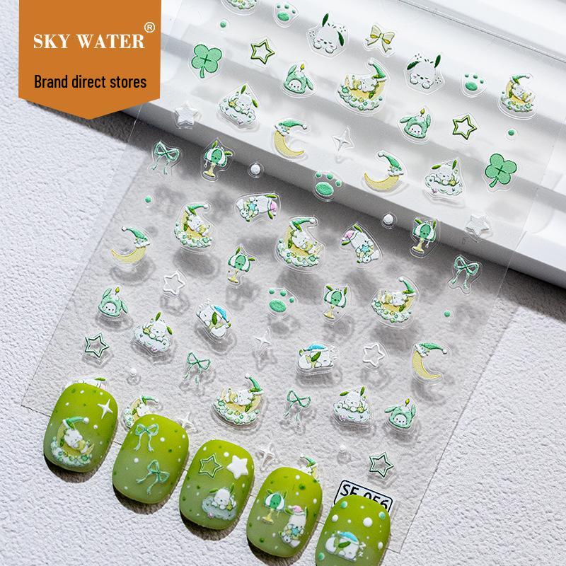 Sanrio Pompompurin 6D Стерео Мультяшные Наклейки для Дизайна Ногтей - Милый Набор для DIY