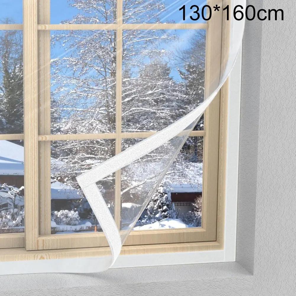 1PC For WINDOWS Transparent Curtains 120*160cm/130*160cm/140*160cm Winter Window Insulation PE Curtains Attic Insulation Cover