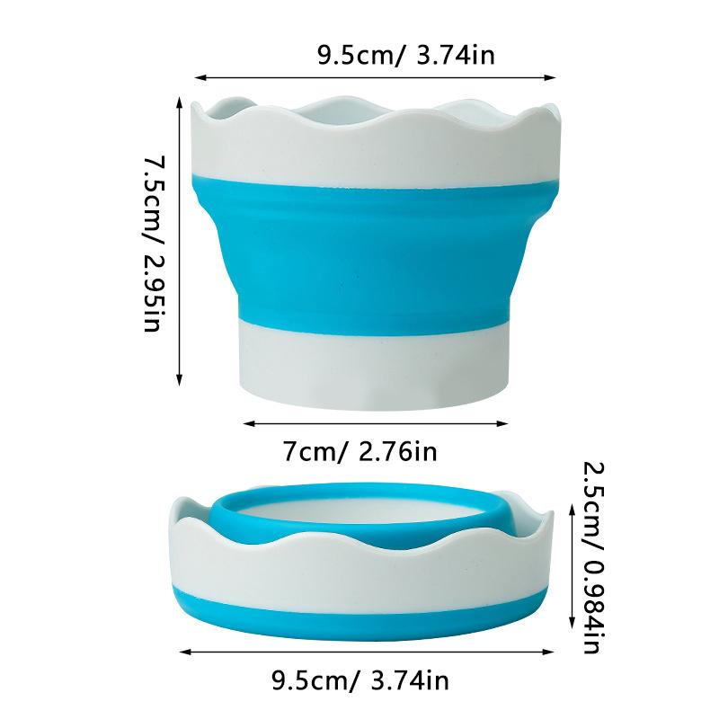 Silicone Folding Bucket For Manicure Washing Painting Brush Bucket Watercolor Drawing Bucket Tools Portable Pen Washing Cup