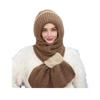 Winter Knit Hat Scarf Set Large Head Circumference Elastic Warm