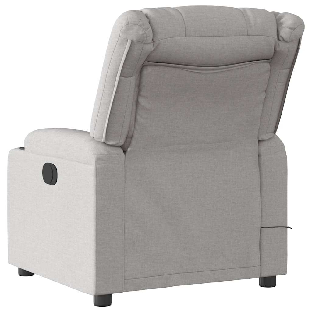 Electric Massage Recliner Cloud Grey Fabric