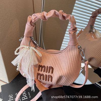 2025 New Trendy Large-capacity Underarm Bag Spring New Niche Woven Cloud Bag Women's Shoulder Messenger Bag