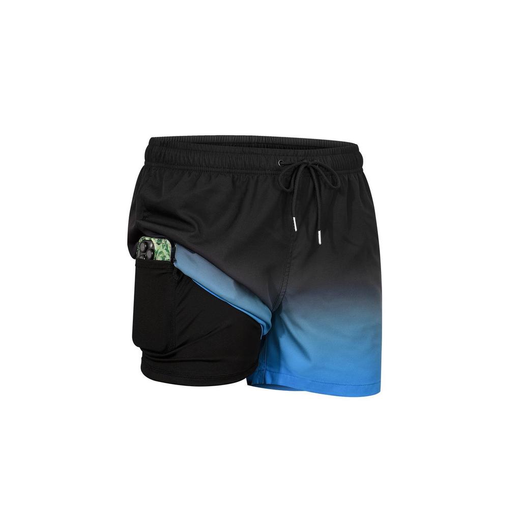 2025 Anti-Embarrassment Men's Double-Layer Beach and Sports Shorts
