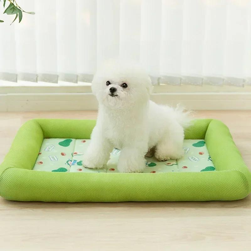 New S-XL Summer Cooling Pet Dog Mat Ice Pad Dog Sleeping Square Mats for Dogs Cats Pet Kennel Top Quality Cool Cold Silk Dog Bed
