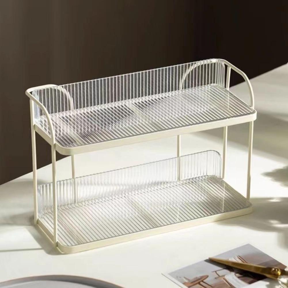 Double-layer Organizer Shelf Simple Design Condiment Shelf Space Saving Counter Organizer  Bathroom