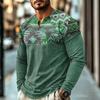 Men's Casual Vintage Boho Long Sleeve Shirt for Everyday Wear