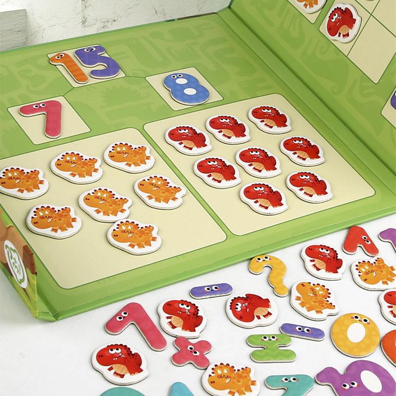 Children's Montessori Games Magnetic Dinosaur Arithmetic Book Math Addition Subtraction Decomposition Math Toys Educational Toys