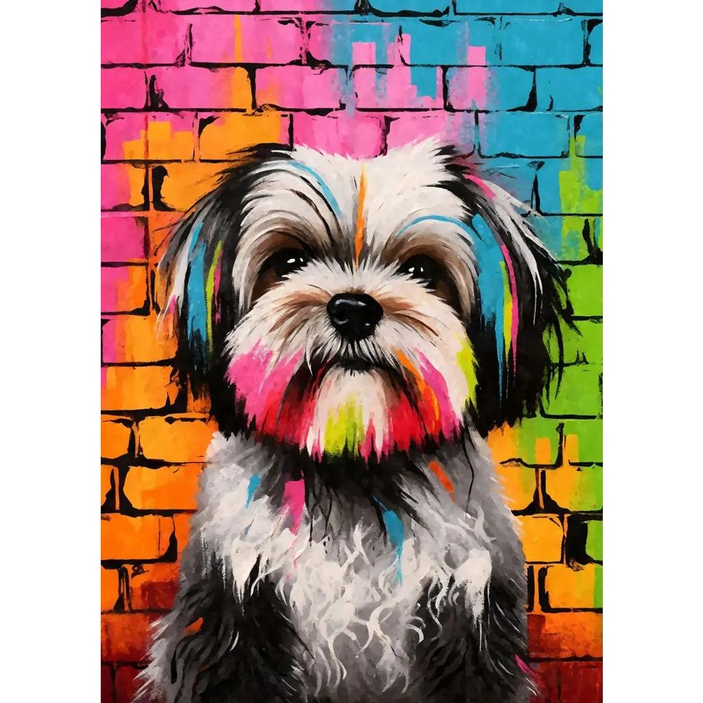 Cute Pet Dogs Graffiti Poster Prints Aesthetic Pug Dachshund Maltese Dog Wall Art Canvas Painting Home Kids Room Decor Picture
