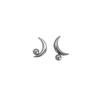 Ash Crescent Cool Grey Pearl Moon Stud Earrings for Women - Trendy and Chic Ear Accessories 2026