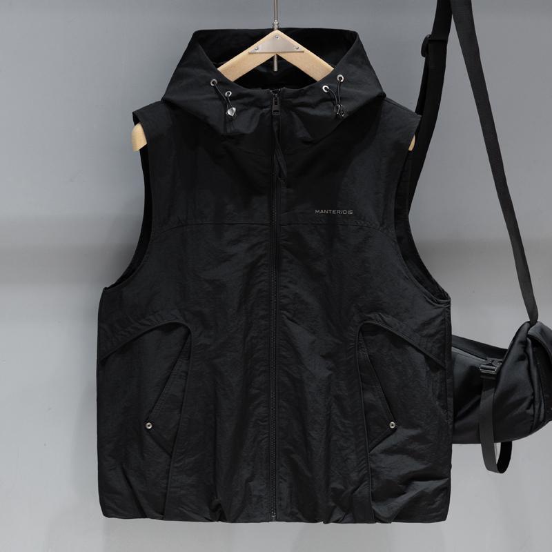 Unisex Lightweight Hooded Vest, Breathable Mesh Lined Casual Outdoor Gilet (M-2XL)