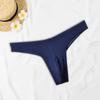 Solid Color Men Underwear Men's Low-rise Elastic Waistband Thong Briefs Seamless Sport Style Panties Breathable Cotton U-convex