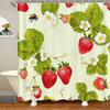 Kawaii Strawberry Shower Curtain For Bathroom Decor, Cute Pink Fruit Shower Curtain Waterproof Fabric Bath Curtain With Hooks
