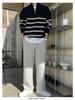 Men’s Trendy Loose Knit Striped Sweater - Japanese & Korean Style, Autumn/Winter Pullover