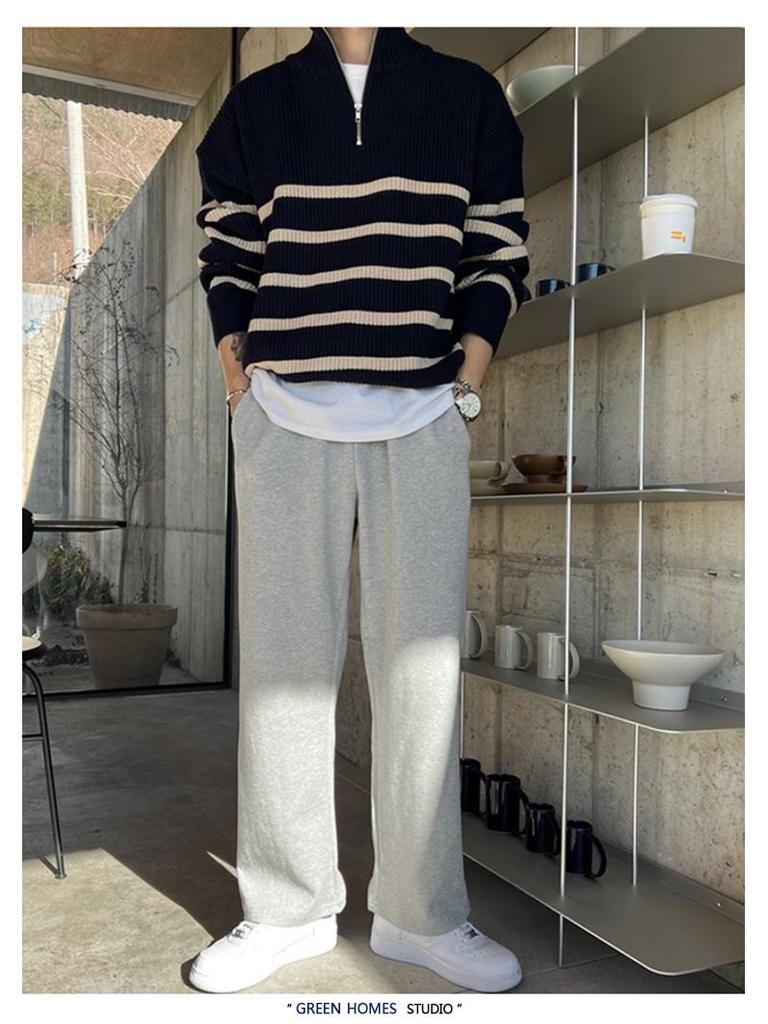 Men’s Trendy Loose Knit Striped Sweater - Japanese & Korean Style, Autumn/Winter Pullover