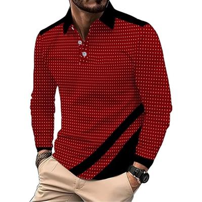 2025 Fashionable Men's Long Sleeved Polo Shirt Casual Polo T-shirt Slim Fit Shirt with Collar Office Work Golf Shirt