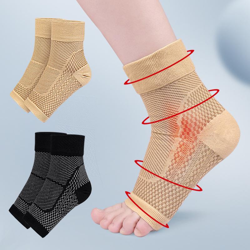 Sports Mountaineering Ankle Socks, Heel Plantar Fascia Elastic Cushioning Fitness Protective Pressure Socks