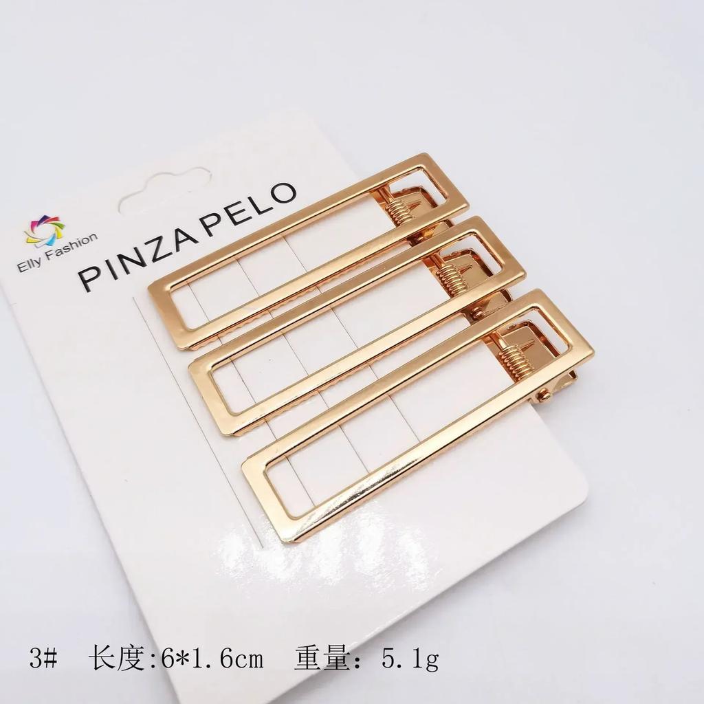 3pcs/set Metal Geometric Hair Clip Barrettes Elegant Hair Claw Crab Hollow Out Hairpin Women Girl Hair Accessories