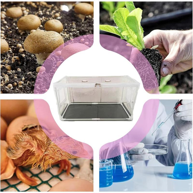 Still Air Box, Clear Mushroom Grow Tent with Ventilation Holes Top Zipper Opening, Reusable Pop-up Monotub Mushroom Box for Indoor Outdoor