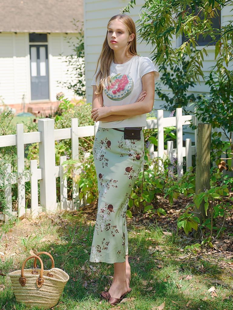 Laengaenlu Delilah Satin Long Skirt(Delilah)_Light Green
