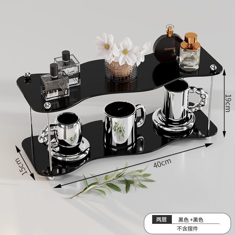 2-3layer Desktop Storage Rack Water Cup Storage High-value Cup Rack Detachable Acrylic Perfume Figure Display Stand Ins Style