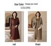 Mom's Chic Autumn Two-Piece Set: Elegant Midlife & Senior Women's Skirt and Outerwear Collection.