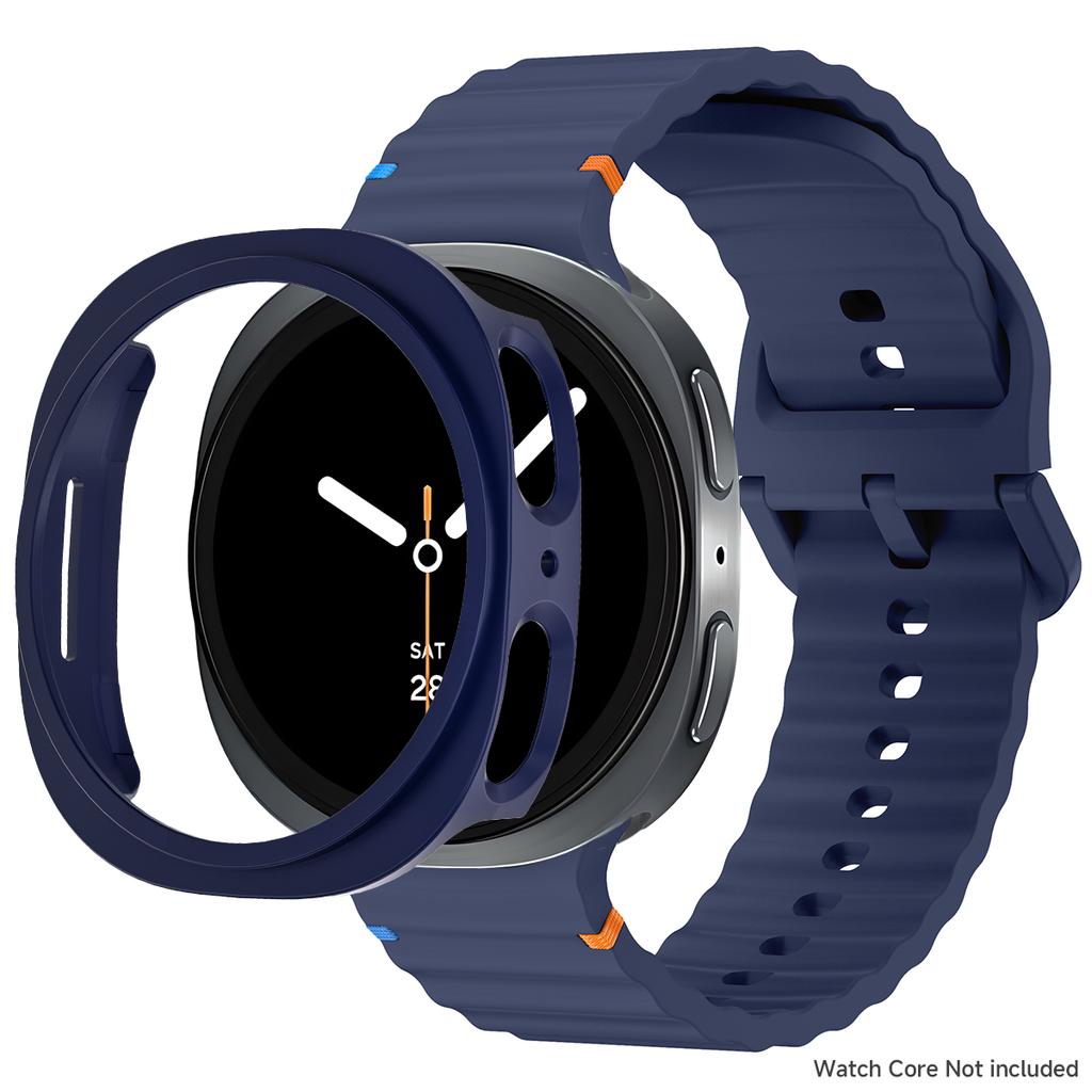 Silikonový řemínek pro Samsung Galaxy Watch 8 40 44mm Pásek s pouzdrem Chránič obrazovky Kryt nárazníku pro chytrý řemínek Náramkové doplňky