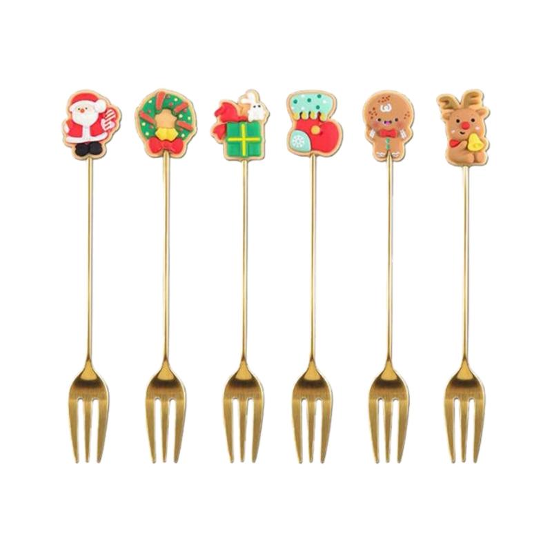 

6pcs/set Christmas Spoons for Home Tableware Coffee Spoon Teaspoons Dessert
