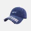 Meimeier Vintage american distressed washed baseball cap - women's spring/autumn letter patch versatile face-slimming duckbill cap