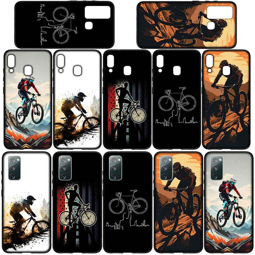 For Samsung Galaxy S25 S24 S23 iPhone 17 16 15 Xiaomi Redmi Note 14 13 12 11 Plus Pro Max XR A37 A57 Phone Case Mountain Bike Cycling Art OPPO Huawei