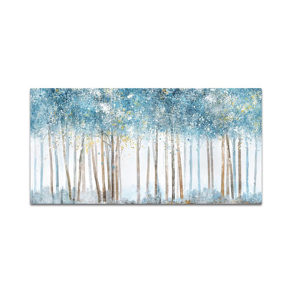 Postere și imprimeuri cu copaci abstracti, artă de perete, pictură pe pânză, poze cu pădure de mesteacăn alb, pentru sufragerie, decorarea casei, fără cadru