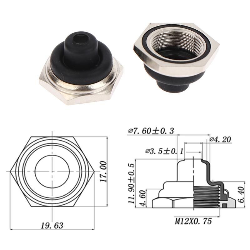 5Pcs Product M12 * 0.75 12Mm Toggle Switch Waterproof Cap With Hexagonal Metal Edge Accessories