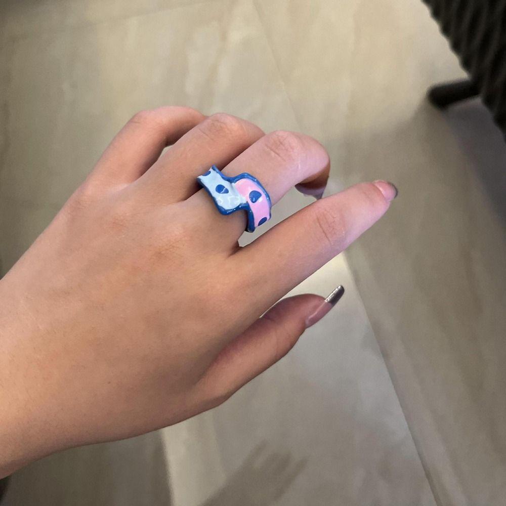 Dropping Process Opening Ring Polka Dot Fashion Jewelry Vintage Ring Korean Style Ring Women Ring