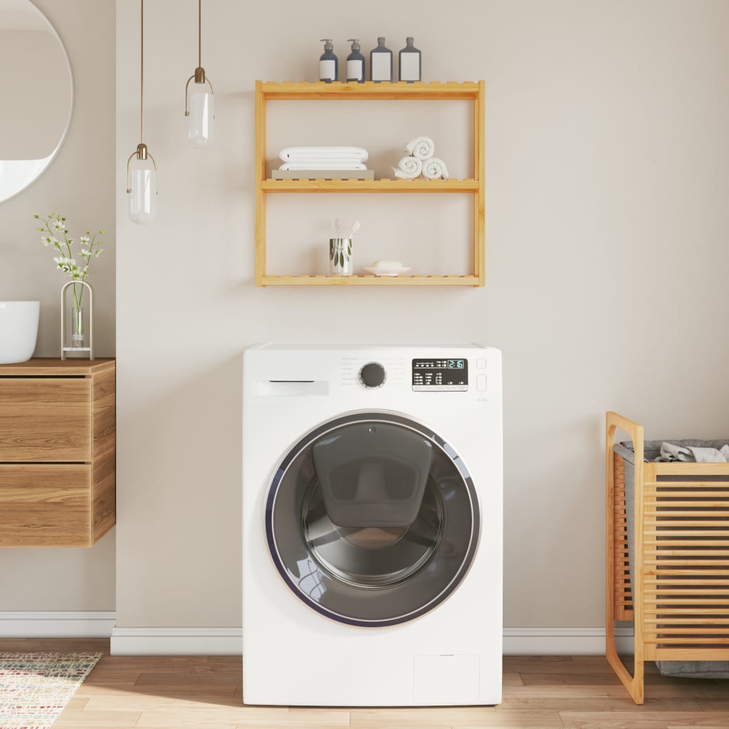 vidaXL Badregal mit 3 Ablagen Wandmontage 60x15x54 cm Bambus braun