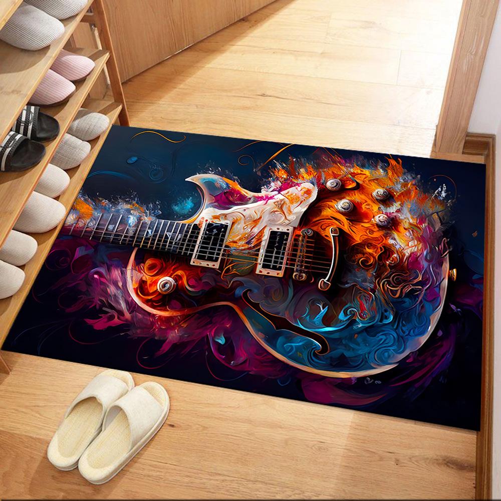 Guitar Art Abstract Floor Mats for Living Room, Bedroom and Room Decoration Are Suitable for Gifts.