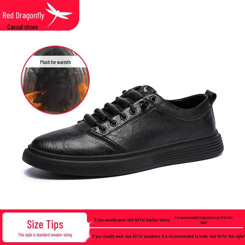 Red Dragonfly Men s Waterproof Leather Slip-On Casual Shoes - Spring/Autumn 42