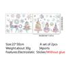 2Pcs/set Snowman Snowflake Window Decal Snowflake Xmas Elk Glass Sticker  Party