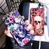 Floral Skull Flower Skeleton Soft Phone Case for Samsung Galaxy S26 S25 Edge S24 Ultra S23 Plus S22 S21 FE S20 Black Cover Back