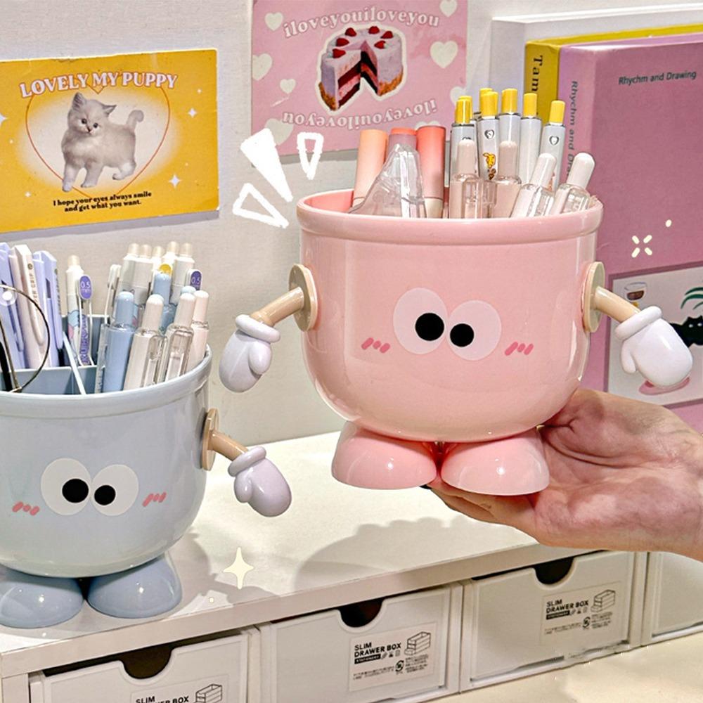 

Multipurpose Desk Storage Holder Plastic Desktop Organizer Cute Storage Box Blue1