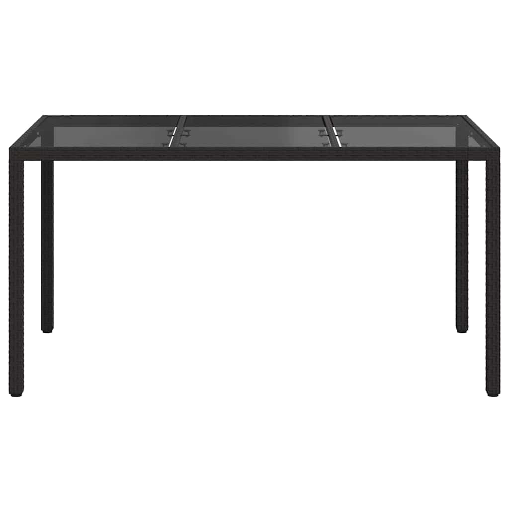 Garden Table Black 150 x 90 x 75 cm Poly Rattan