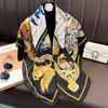 The New European-style Simple Music Castle Simulation Silk Scarf for Women's Daily Travel with a Scarf, Sun Protection, and a Shawl