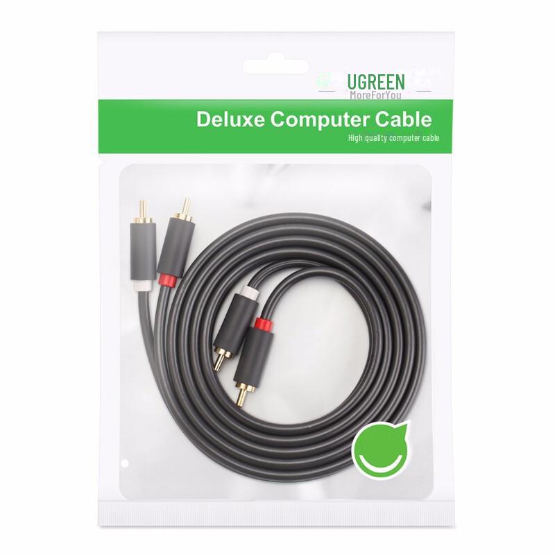 Greenlink Dual Lotus Head 2RCA Male-to-Male Audio Cable - Red and White AV Signal Line