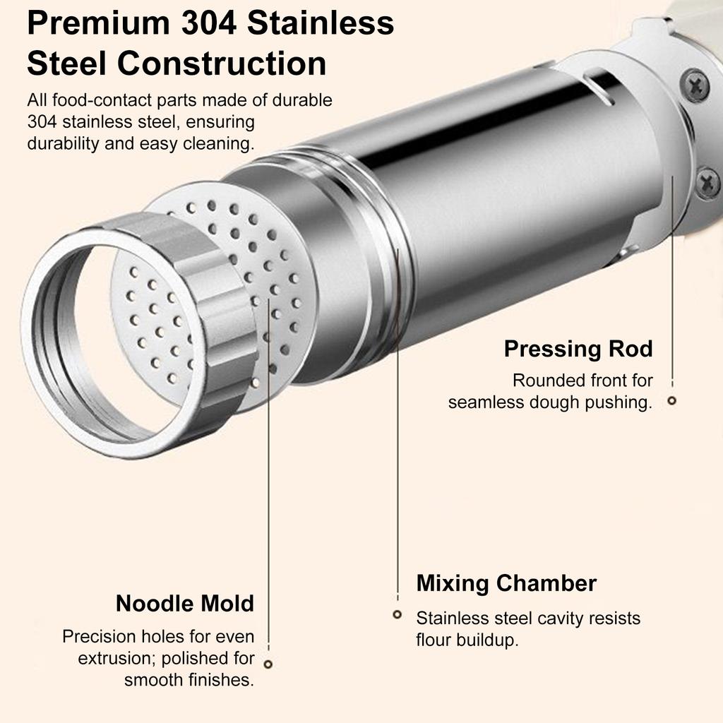 Noodle Maker Electric Pasta Machine Cordless Handheld Automatic with 9 Noodle Molds 2 Sausage Making Tool for Homemade Noodles