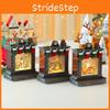 Fireplace Ornament Music Box With Snowman And Reindeer Christmas Gift Decor